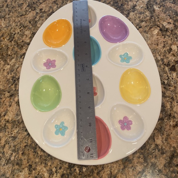 Easter egg holder platter. Holds dozen eggs. See pics for size - Picture 4 of 5